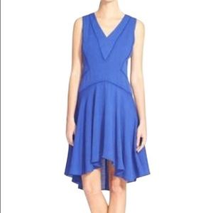 Blue silk high low dress